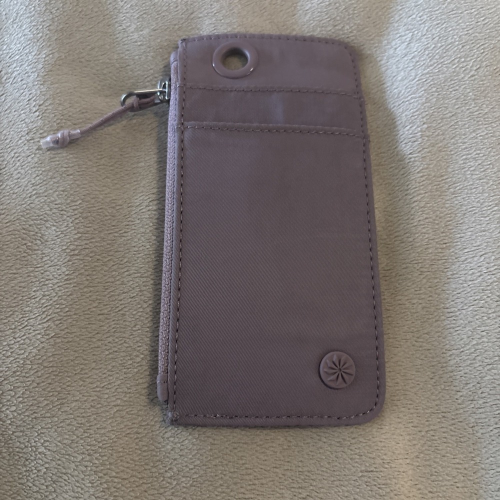 Athleta Coffee Run Wallet 2.0(Mauve) Carabiner Clip Card Holder *Excellent Cond*